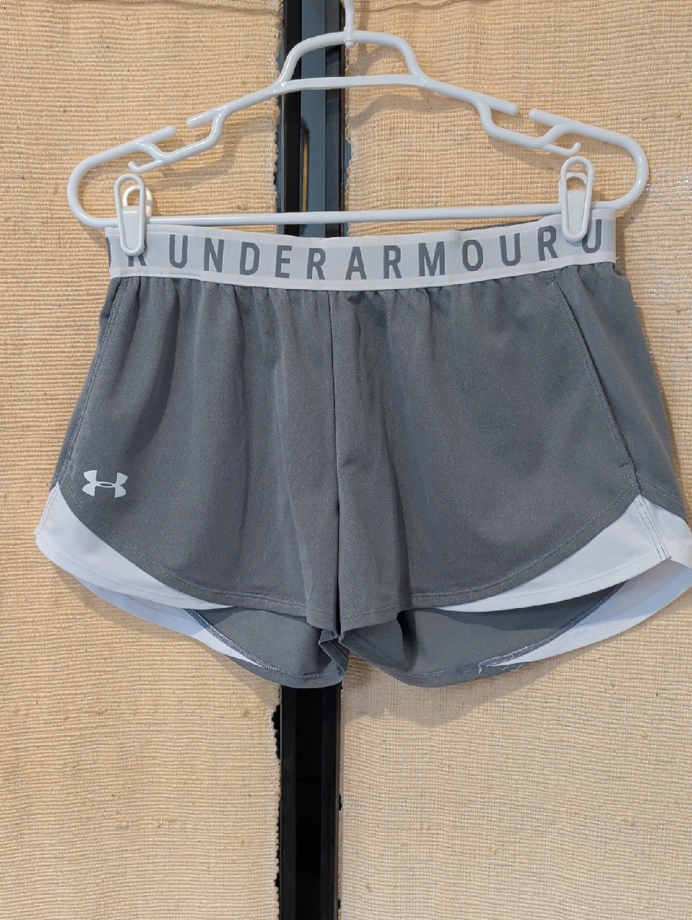 Under Armour Gray and White Athletic Shorts